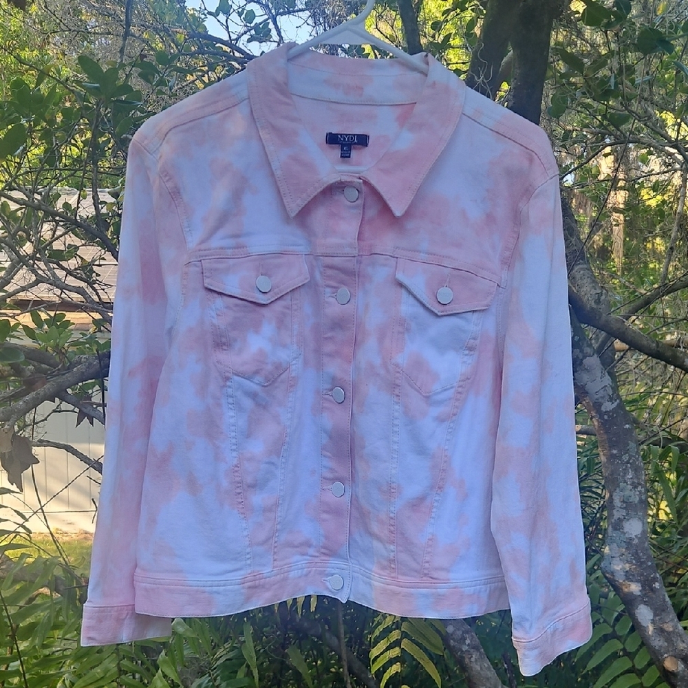 Women's Pink Tie-Dye Denim Jacket